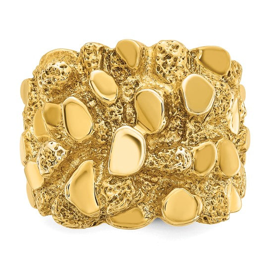 14k Square Nugget RIng