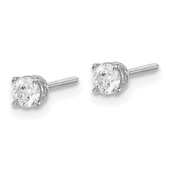 14k 0.30ct SI3 G-I Diamond Stud Thread on-off Post Earrings
