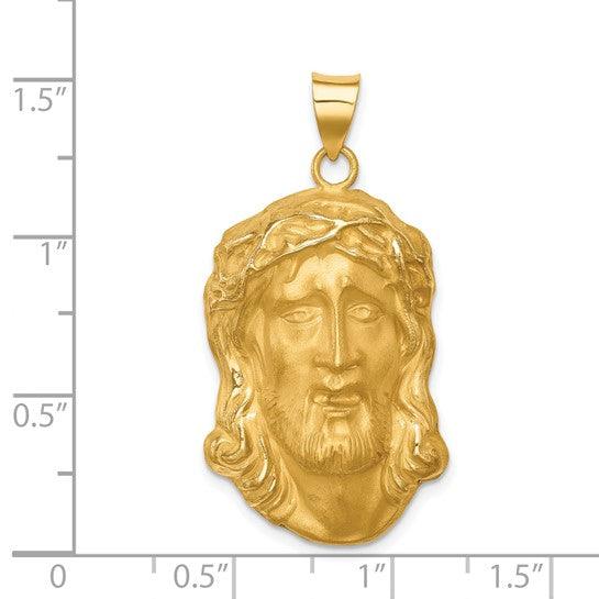 14k Polished Satin Large Jesus Medal