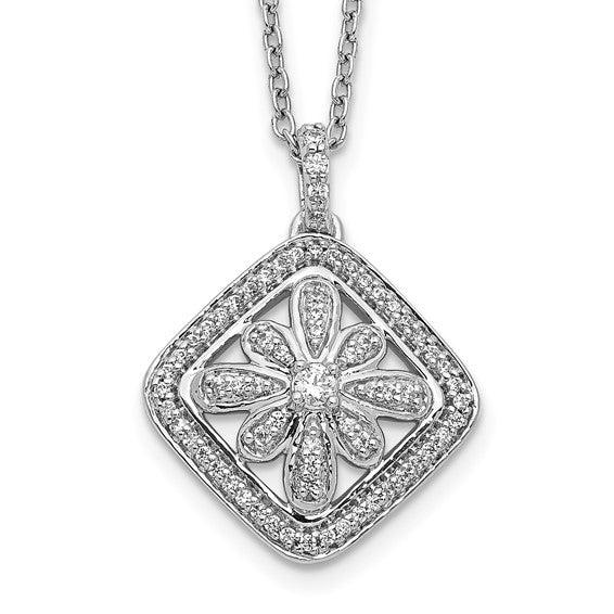 14k White Gold Diamond Vintage Necklace