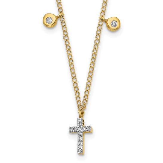 14k Diamond Cross 18 inch Necklace
