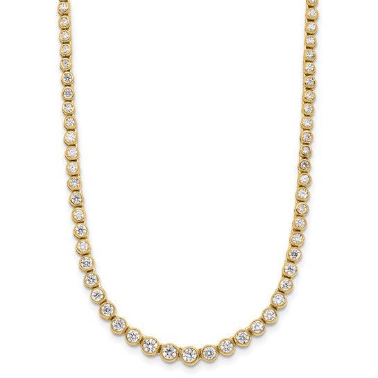 14k Lab Grown Diamond Graduated with 2" extension Necklace