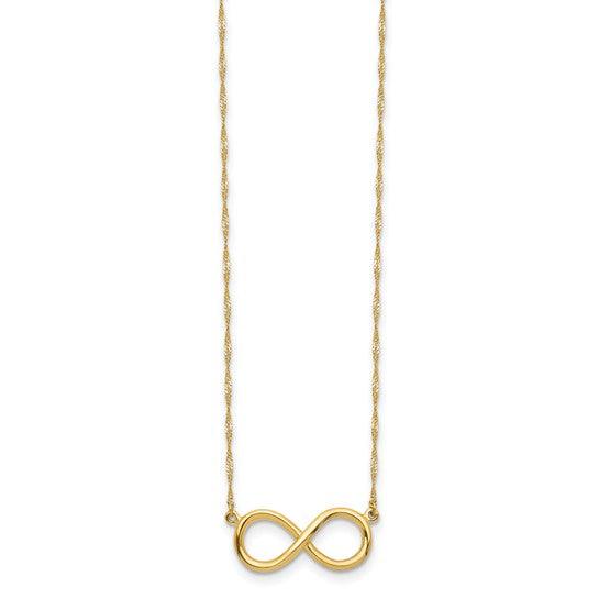 14K Polished Infinity Necklace