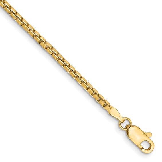 14k 1.9mm Box Bracelet
