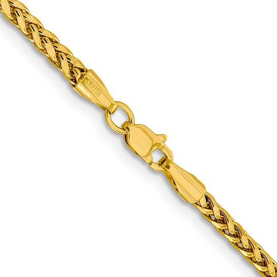 14k 2.50mm Semi-solid Diamond Cut Wheat Chain