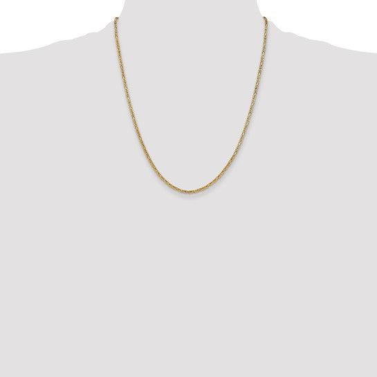 14k Yellow Gold 2mm Byzantine Chain