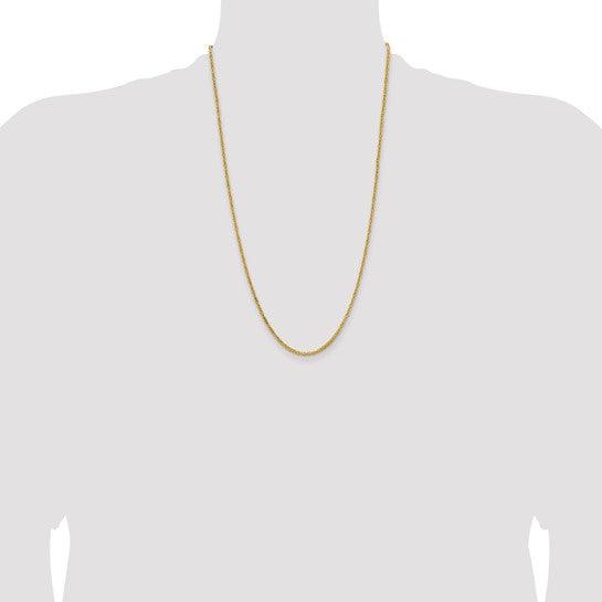 14k Yellow Gold 2mm Byzantine Chain