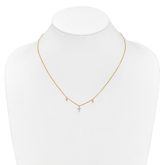 14k Diamond Cross 18 inch Necklace
