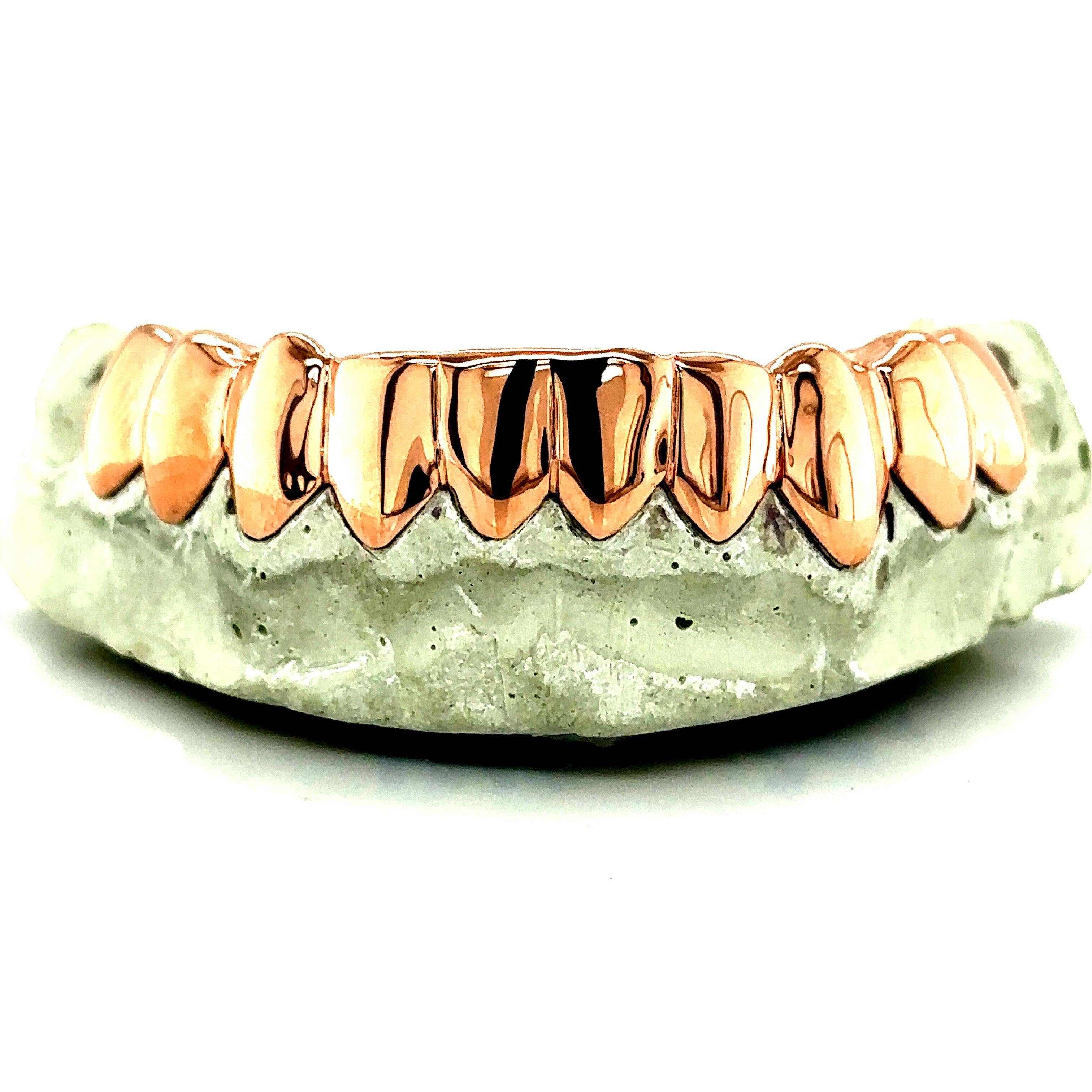 10pc Rose Gold Bottom Grillz
