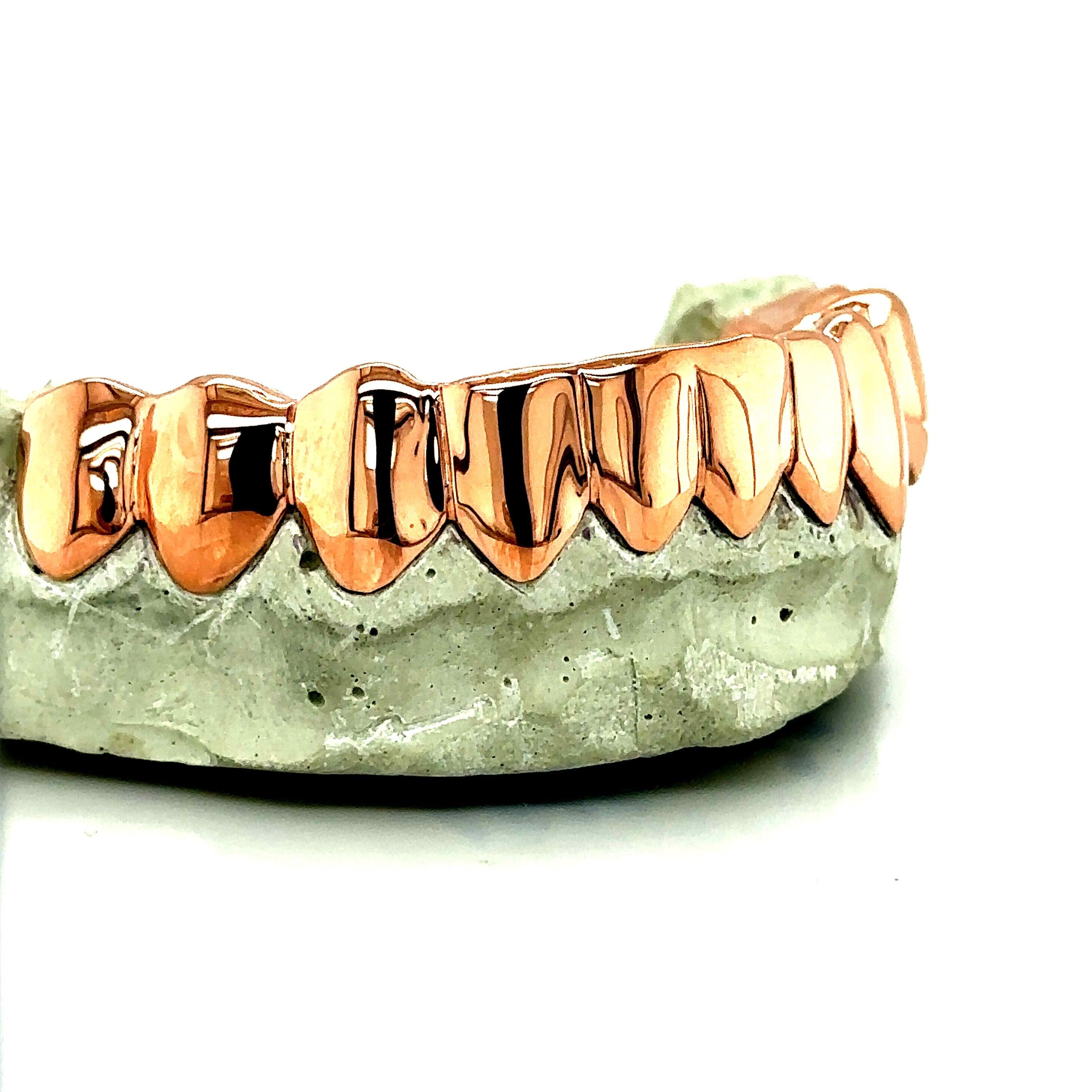 10pc Rose Gold Bottom Grillz