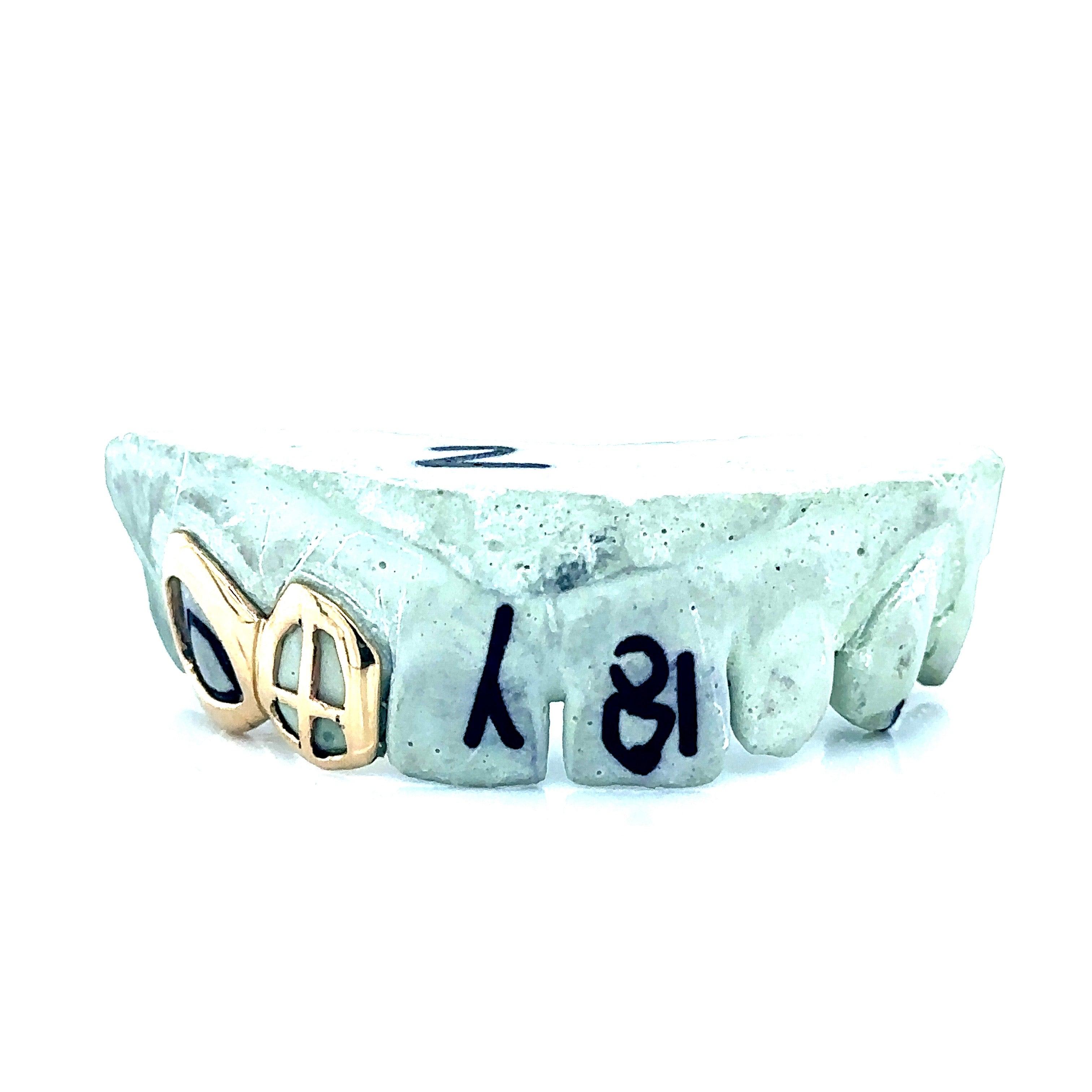 2pc Gold Open Face Right Side Grillz