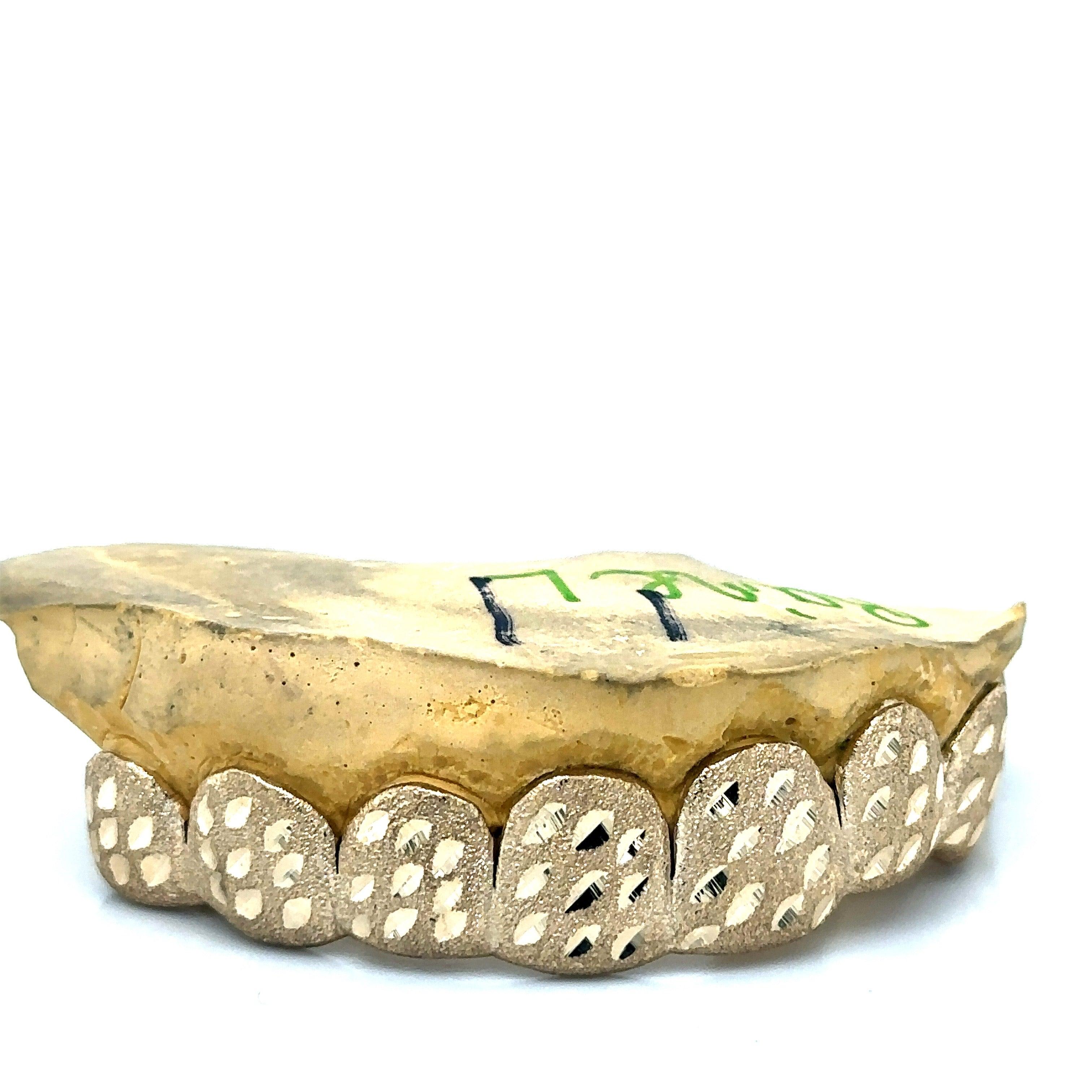 8pc Gold Raindrop Cut Top Grillz