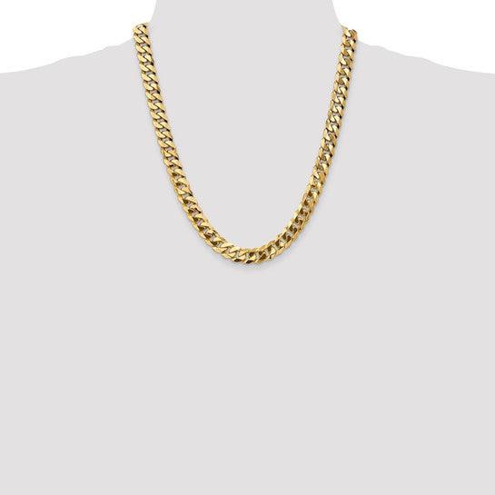 14k 9.5mm Beveled Curb Chain
