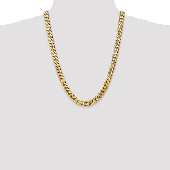 14k 9.5mm Beveled Curb Chain