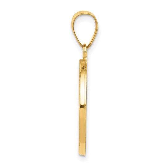 14k Polished and Satin St. Christopher Medal Pendant