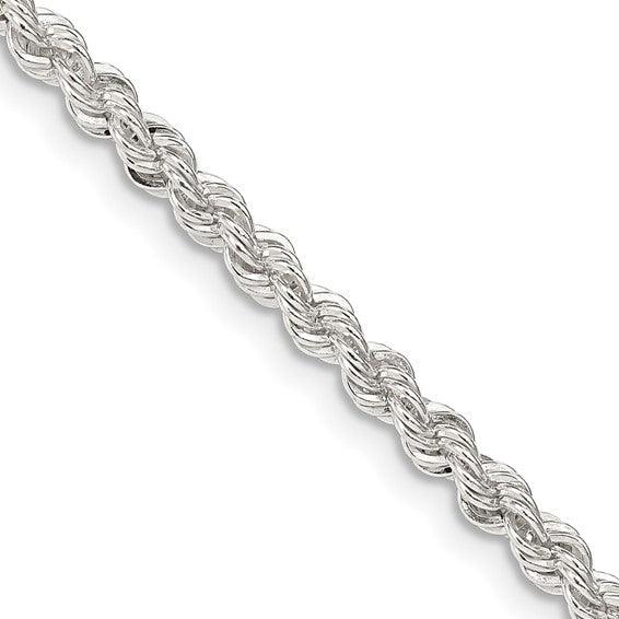 Sterling Silver 3.0mm Solid Rope Chain