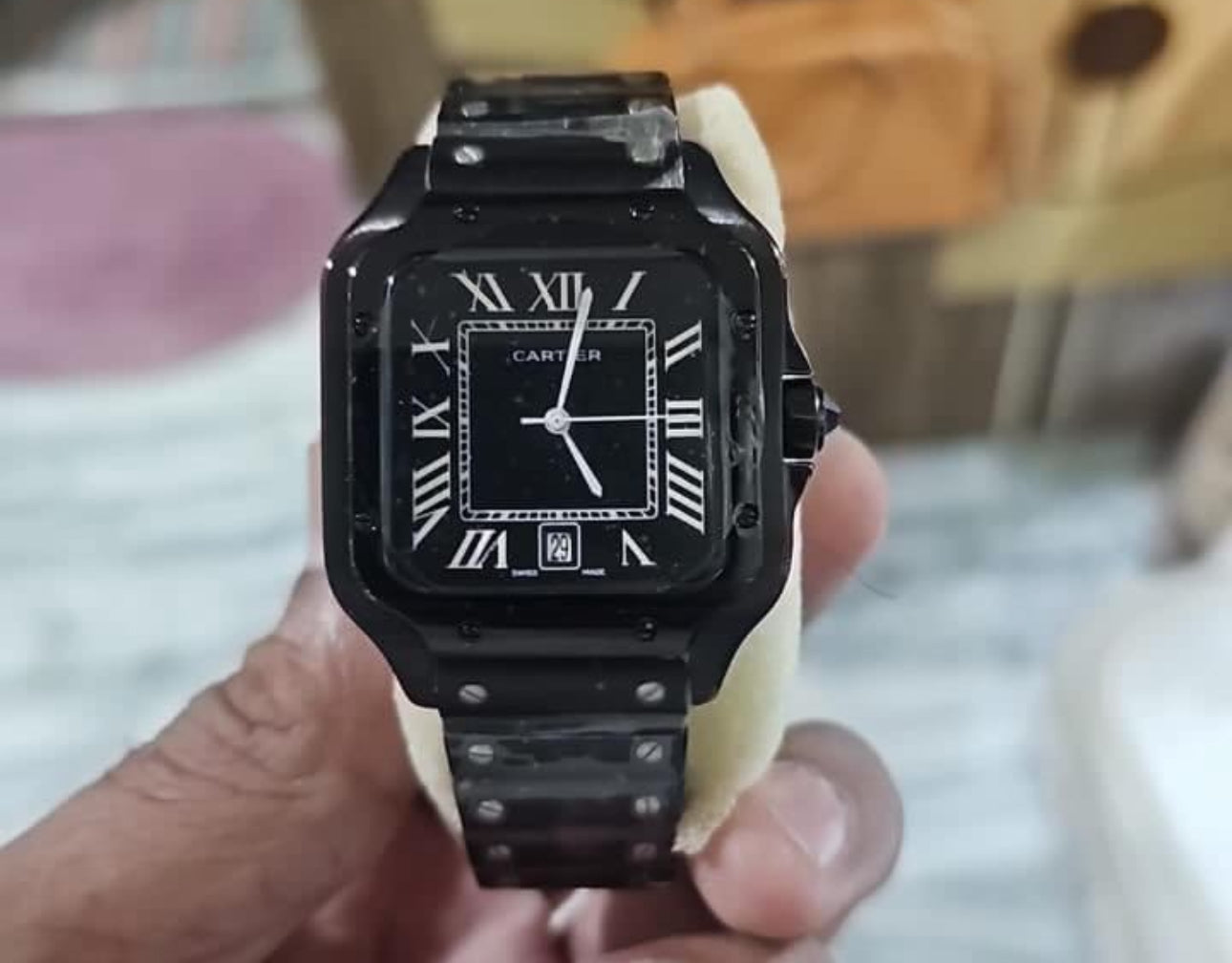 Black Cartier Watch
