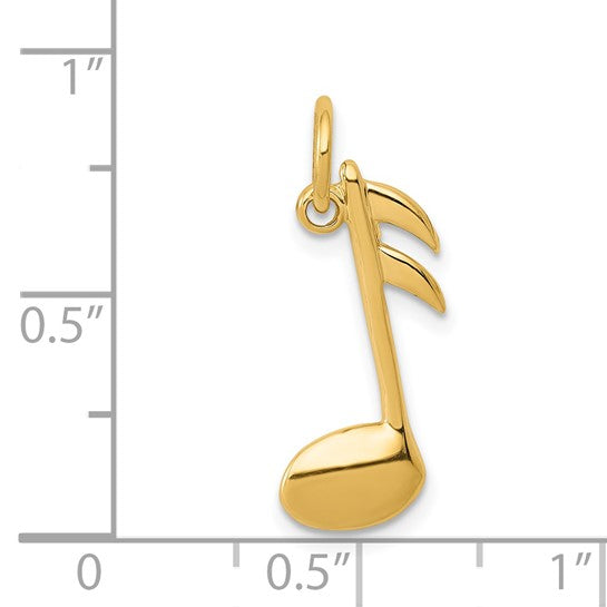 14k Polished Music Notes Pendant