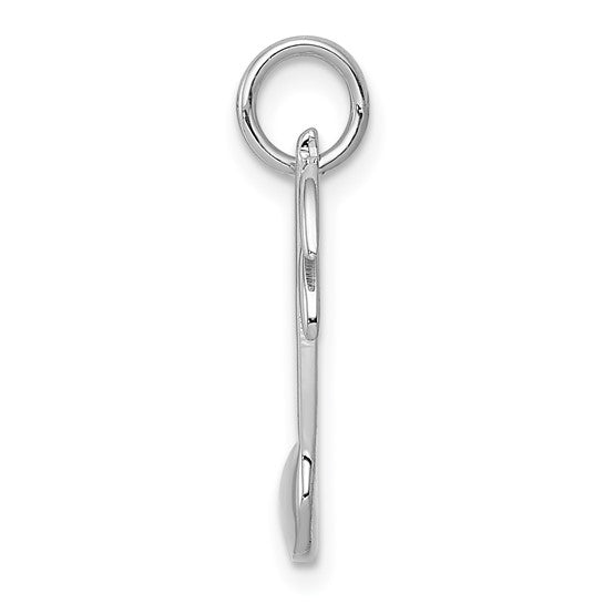 14k White Gold Flat-Backed Musical Note Charm