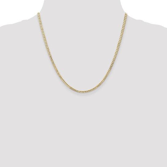 14k 3mm Open Concave Curb Chain