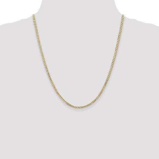 14k 3mm Open Concave Curb Chain