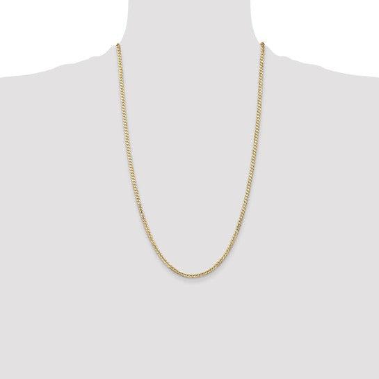 14k 3mm Open Concave Curb Chain