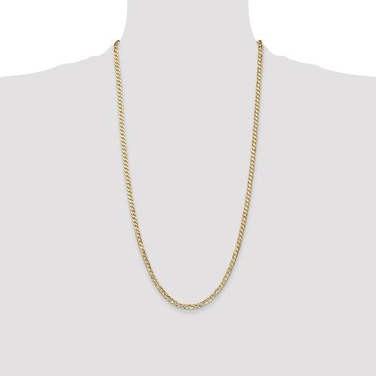 14k 3.8mm Concave Curb Chain