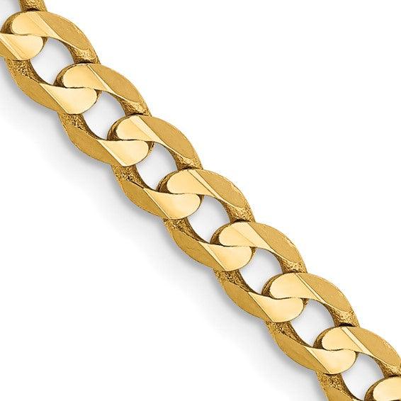 14k 3.8mm Concave Curb Chain
