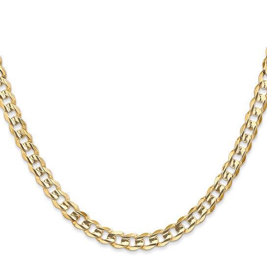 14k 5.25mm Open Concave Curb Chain
