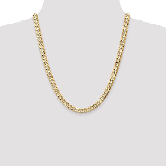 14k 6.75mm Open Concave Curb Chain