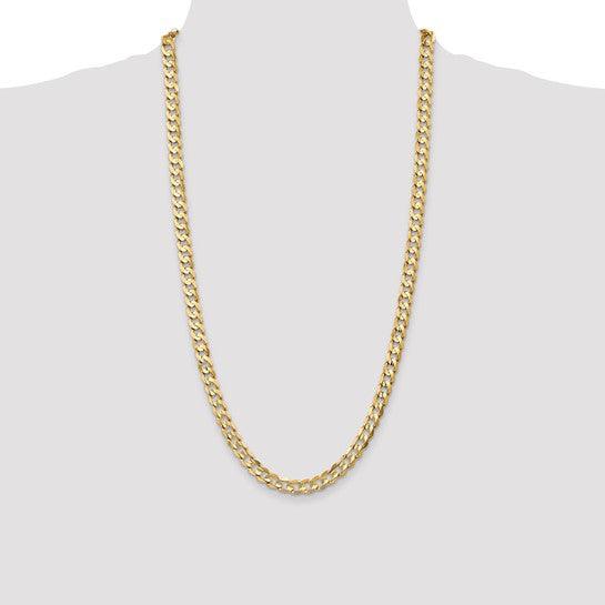14k 6.75mm Open Concave Curb Chain
