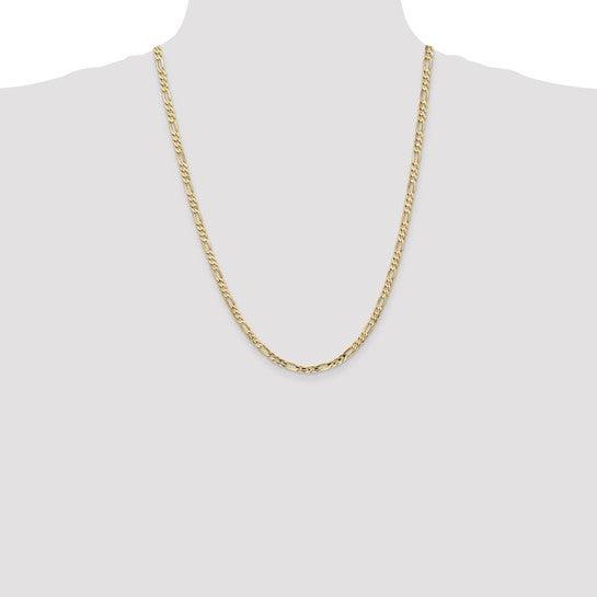 14k 4mm Concave Open Figaro Chain