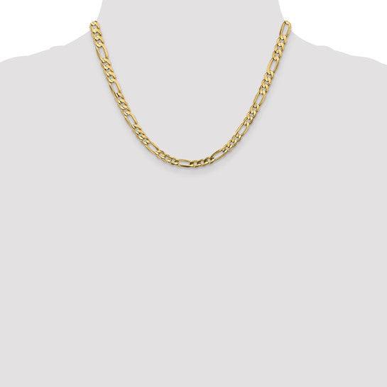 14k 5.5mm Concave Open Figaro Chain