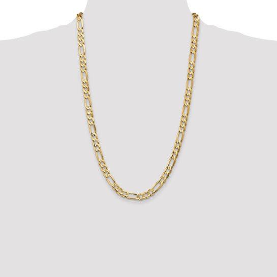14k 6.75mm Concave Open Figaro Chain