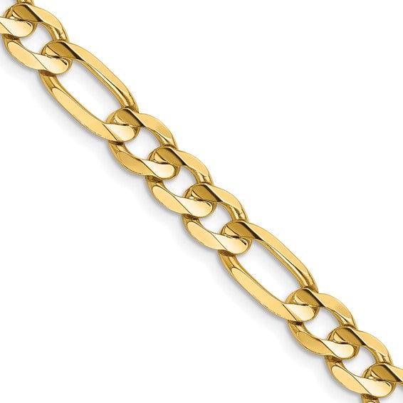 14k 6.75mm Concave Open Figaro Chain