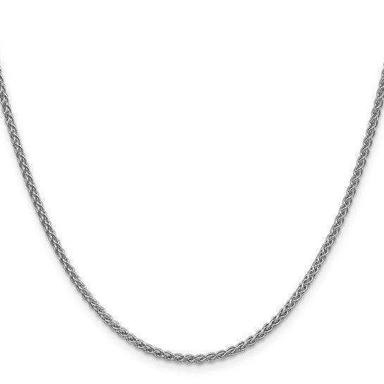 14k White Gold 2.1mm Spiga Chain