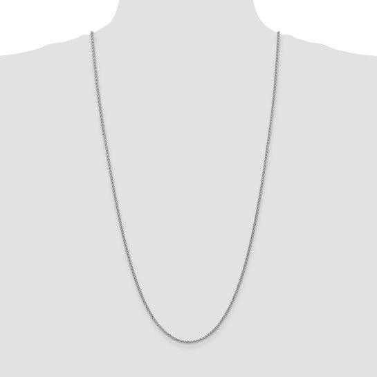 14k White Gold 2.1mm Spiga Chain