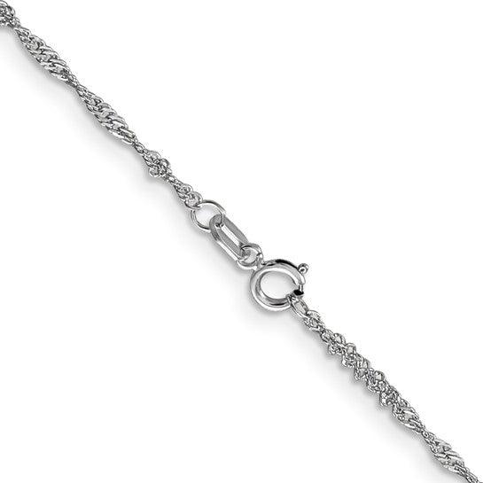 14k White Gold 1.4mm Singapore Chain