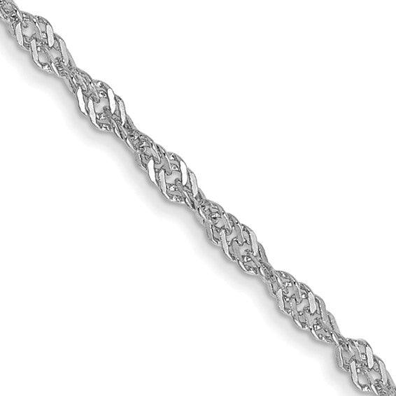 14k White Gold 1.4mm Singapore Chain