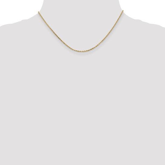 14k 1.65mm Solid Diamond Cut Cable Chain