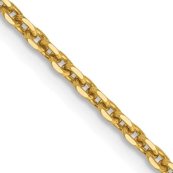 14k 1.65mm Solid Diamond Cut Cable Chain