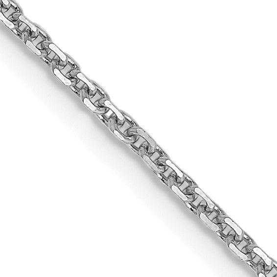 14k White Gold 1.45mm Solid Diamond Cut Cable Chain