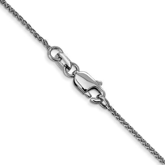 14k White Gold 1mm 14 Inch Spiga Pendant Chain