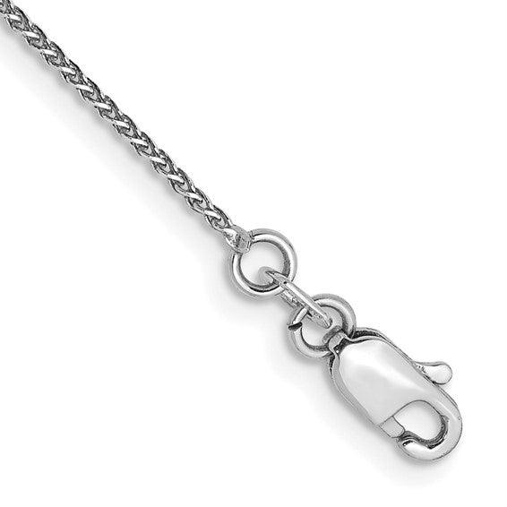 14k White Gold 1mm 14 Inch Spiga Pendant Chain
