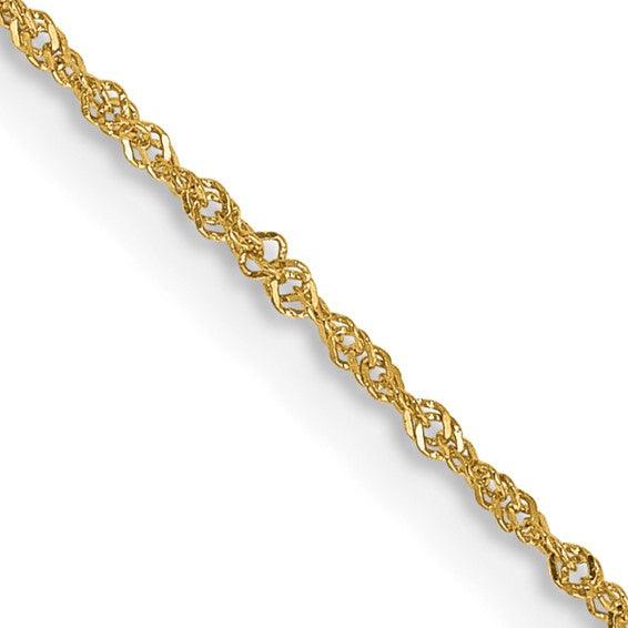 14k 1mm Singapore Chain