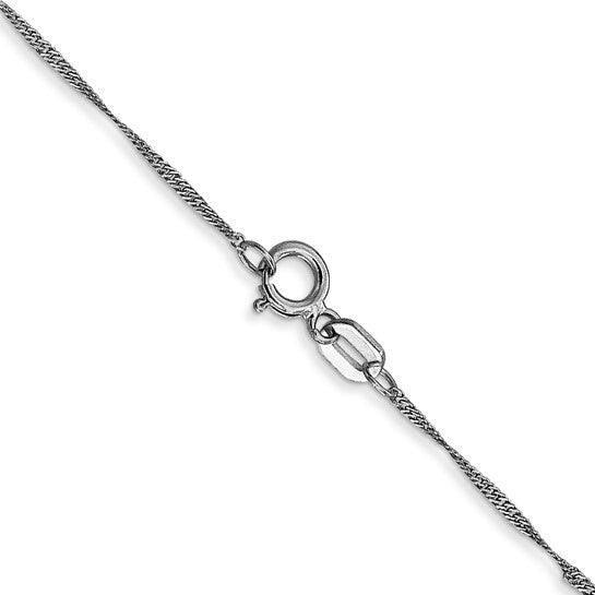 14k White Gold 1mm Singapore Chain