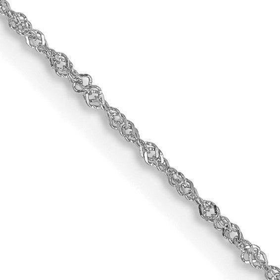 14k White Gold 1mm Singapore Chain