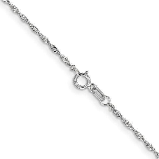 14k White Gold 1.1mm Singapore Chain