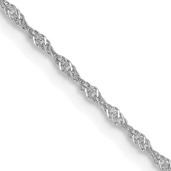 14k White Gold 1.1mm Singapore Chain