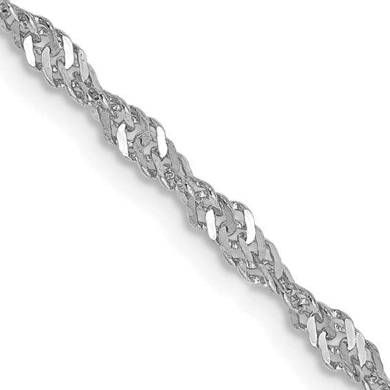 14k White Gold 2.0mm Singapore Chain